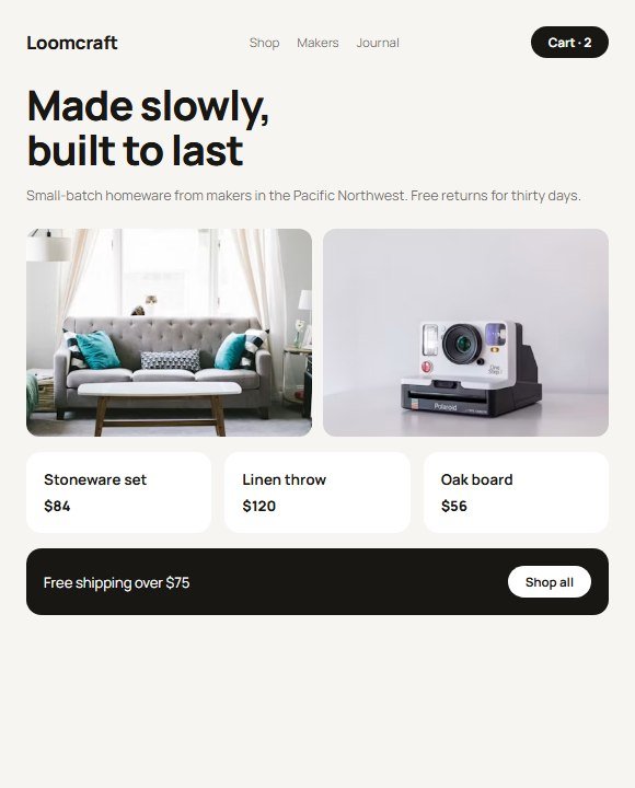 Loomcraft website concept