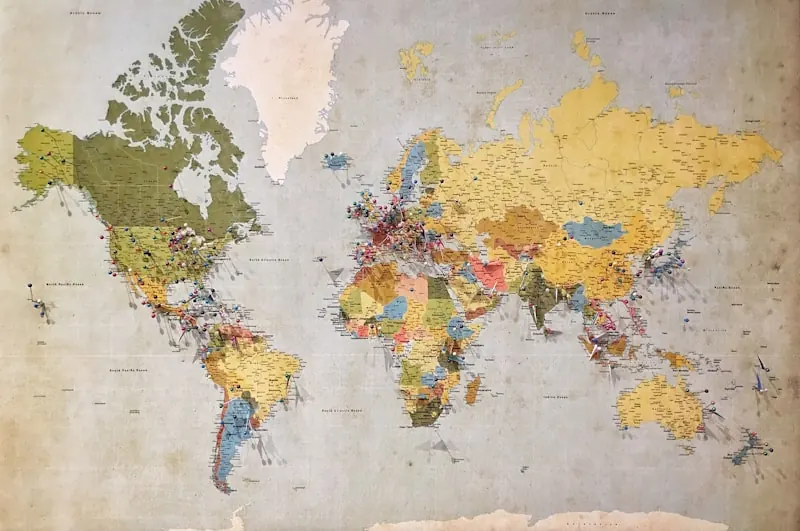 A map view on a laptop showing local business locations